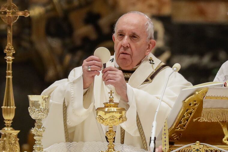 Pope Francis, shown celebrating a Mass at the Vatican in February.