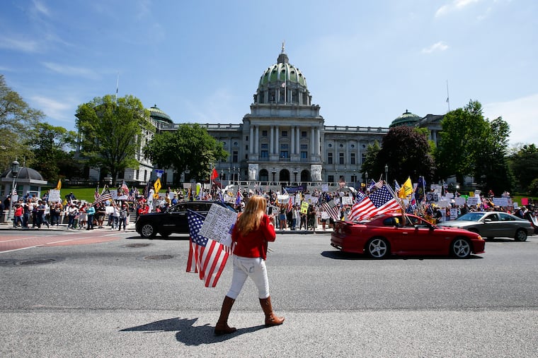 Harrisburg in Dauphin County, the site of a Reopen PA demonstration at the Capitol in May, will soon go to green.