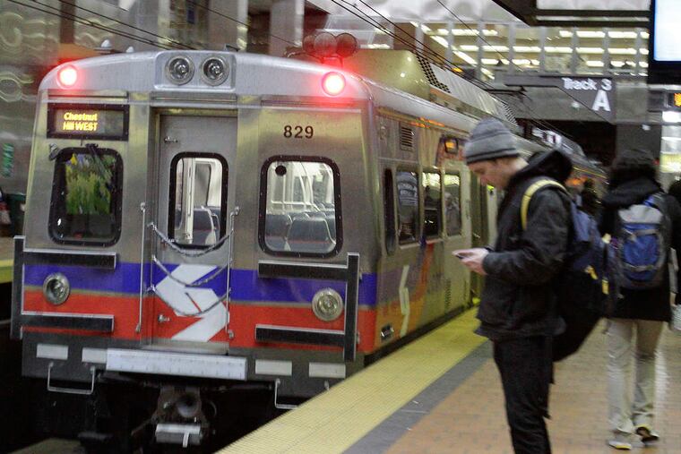A SEPTA Regional Rail train at the Jefferson station. A lottery to register for a rail pass during the Pope's visit in September started at 12:01 a.m. Monday and ends at 12:59 p.m. Monday.