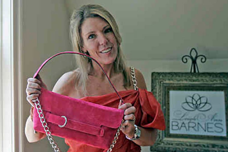 Handbags by West Chester's Leigh Ann Barnes will be featured on "Desperate House-wives." (Bonnie Weller / Staff Photographer)