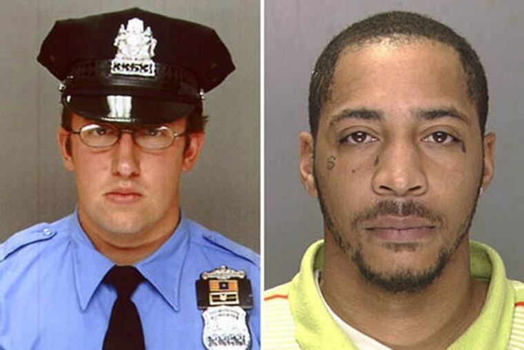 Officer Daniel Kostick and the man who shot him, William Nobblen.