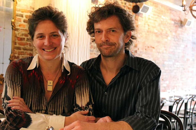 Jill Weber and Evan Malone at the bar at Rex 1516.