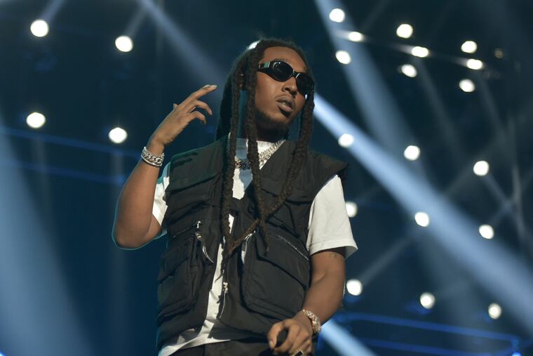 Takeoff of the group Migos performs during the 2019 BET Experience in Los Angeles. He was killed in a shooting early Tuesday.
