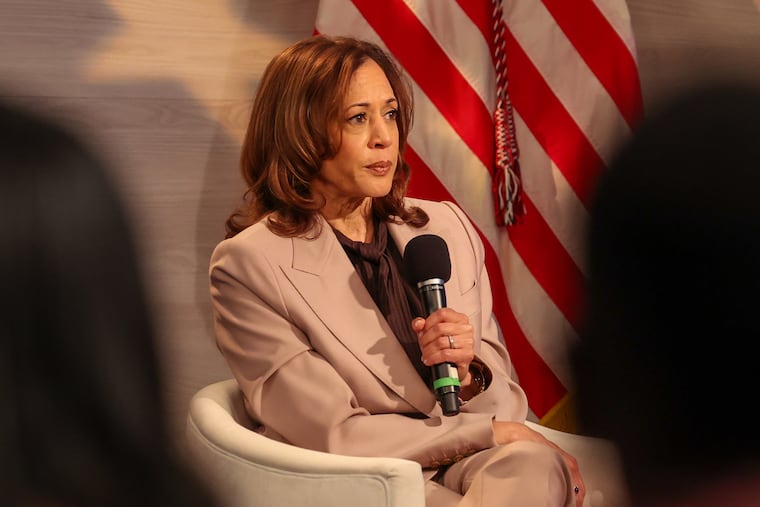 Vice President Kamala Harris answers questions during a forum hosted by the National Association of Black Journalists at WHYY in Philadelphia in September.
