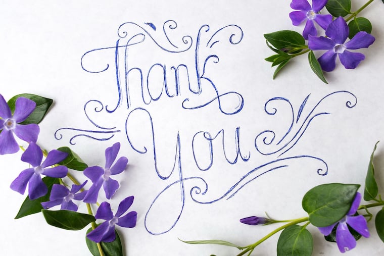 Writing a thank you note is about being grateful enough to spend a few minutes to reflect on someone's generosity, says Celia Rivenbark. (Dreamstime/TNS)