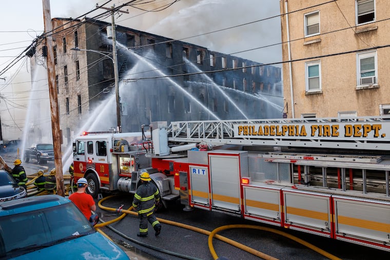 Philadelphia Fire Department at multi-alarm fire in Frankford section of city on Friday morning September 13, 2024.