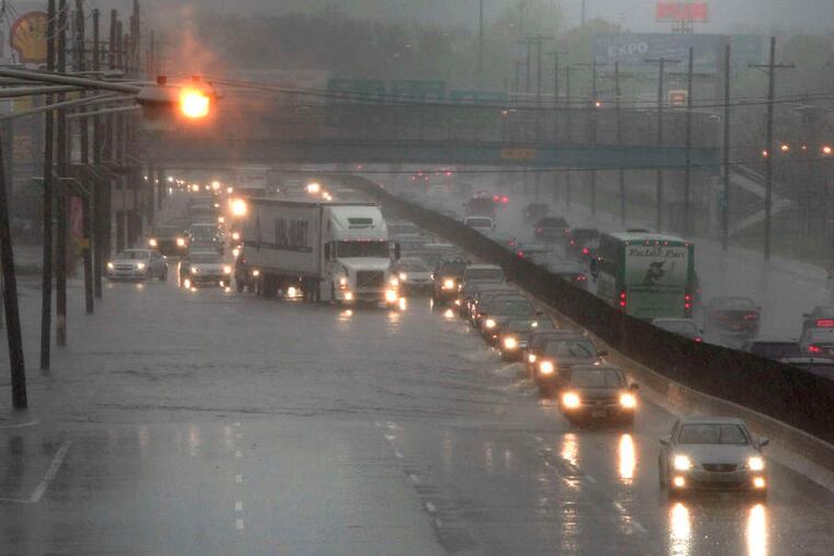 Westbound traffic on the Admiral Wilson Boulevard was down to one lane near the Baird Boulevard bridge in Camden in this 2014 photo.
