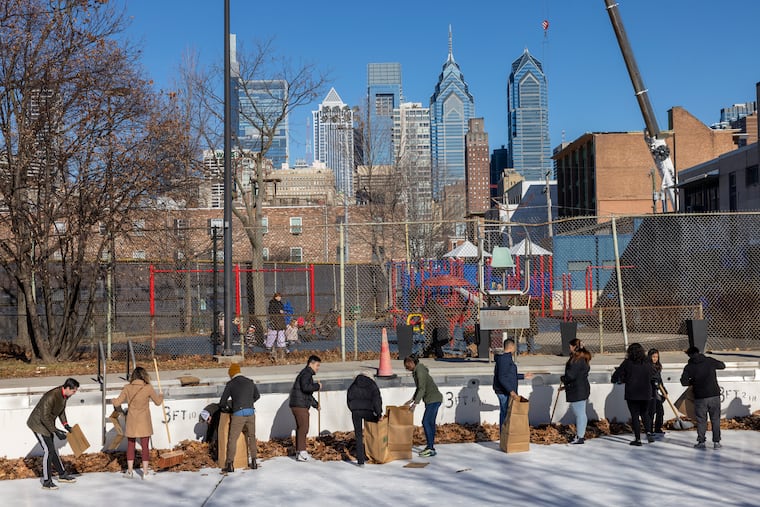 Volunteers cleaning out the pool at the Marian Anderson Recreation Center at 740 S 17th St, Philadelphia on the 28th Annual Martin Luther King Day of Service, Monday, January 16, 2023. Volunteers were at the recreation center cleaning and revitalizing.