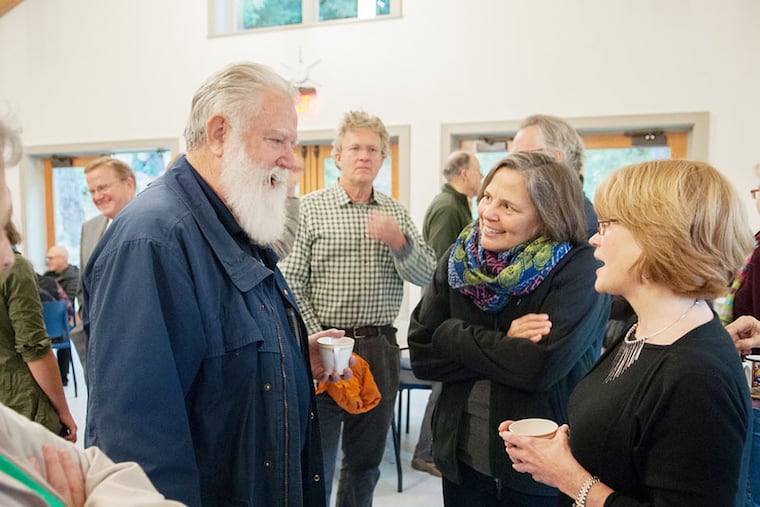 Artist James Turrell’s 50-minute art installation, “Greet the Light,” is open to the public this week at dawn and dusk at the Chestnut Hill Friends Meetinghouse, on Mermaid Lane just off Germantown Avenue.