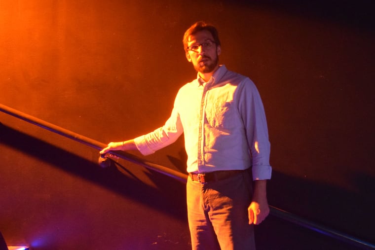 Dan Hodge in the InterAct Theatre Company production of “Dogs of Rwanda,” at the Drake Theatre through June 18.