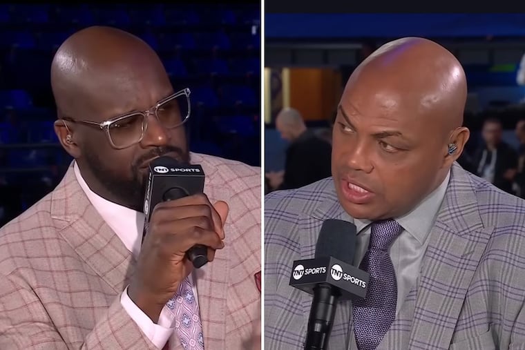 Former NBA greats Shaquille O'Neal (left) and Charles Barkley are known for going after one another on TNT's "Inside the NBA."