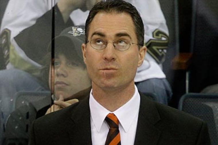 Former Flyers head coach John Stevens is now an assistant with the Los Angeles Kings. (Gene J. Puskar/AP file photo)