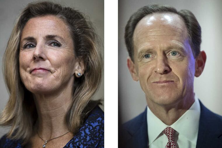 Pennsylvania's U.S. Senate candidates: Democrat Katie McGinty and incumbent Republican Pat Toomey.