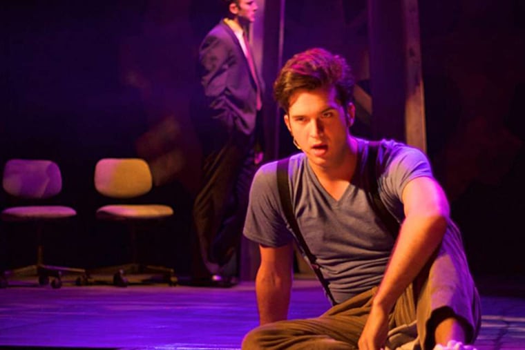 Sal Pavia as Jon, (front) and Tim Rinehart as Michael in "Tick, Tick . . . BOOM!" at the Eagle Theatre in Hammonton, N.J. (Photo credit: Chris Miller)