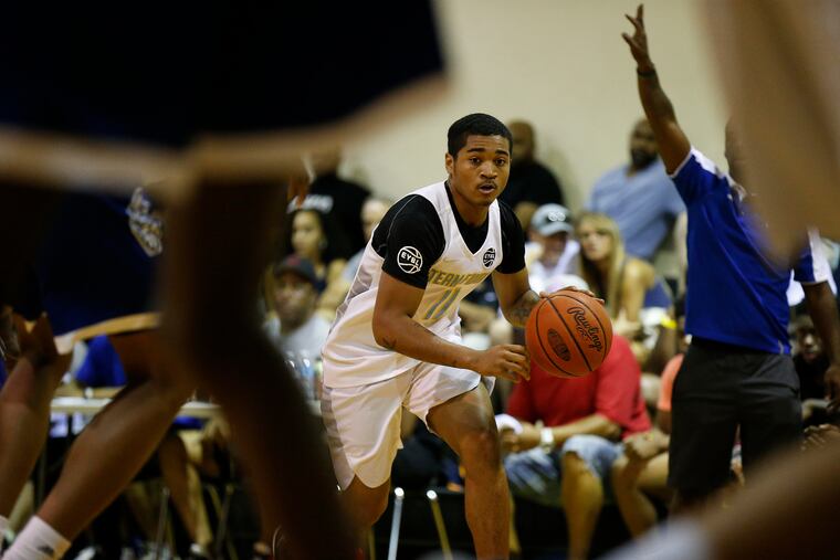Sam Sessoms, a senior at Shipley, plays in a tournament at Imhotep Charter in 2017.