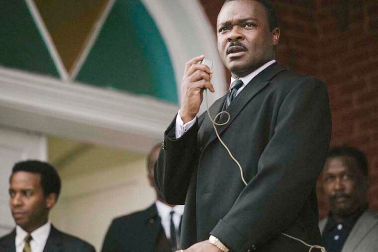 Left to right: André Holland plays Andrew Young, David Oyelowo plays Dr. Martin Luther King, Jr., and Wendell Pierce plays Rev. Hosea Williams in SELMA, from Paramount Pictures, Pathé, and Harpo Films. Photo credit: Atsushi Nishijima