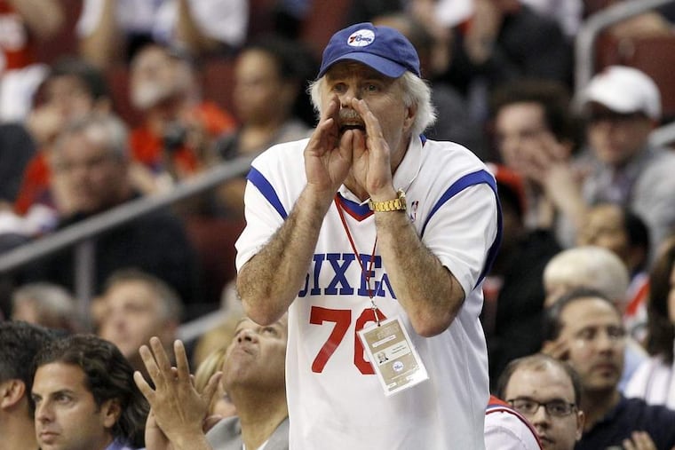 Self-proclaimed "sixth man" Alan Horwitz yells during Game 6 against the Chicago Bulls in the first round of the 2012 NBA Eastern Conference playoffs.