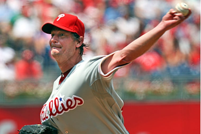 Jamie Moyer allowed two earned runs in seven innings of work. (Steven M. Falk / Staff Photographer)