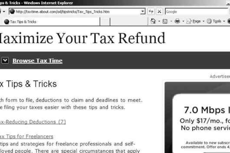 About.com offers tips on the basics of maximizing your refund, as well as links to specialized information for freelance workers and same-sex couples. To ease the pain of tax season, blogger and cartoonist Daryl Cagle offers a lighter view of the subject via MSNBC's site.