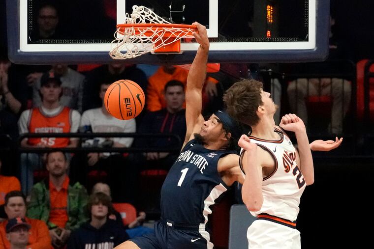 Penn State's Seth Lundy has had some dunks in the Palestra too.