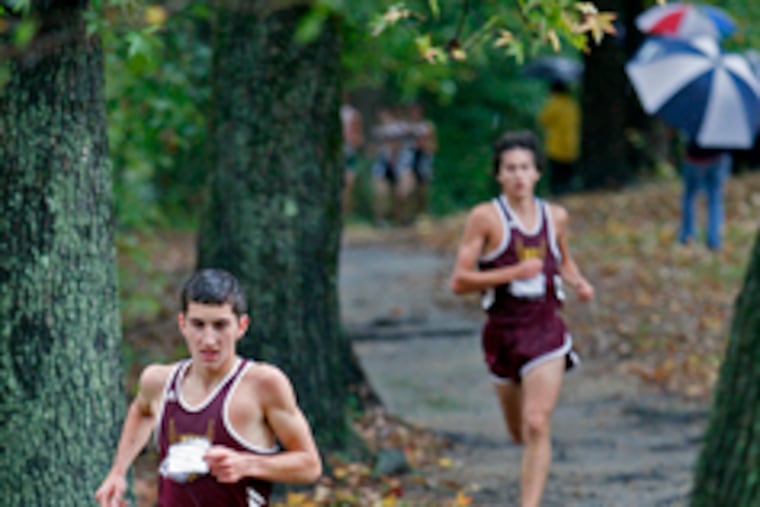 Josh Black, followed by teammate Mickey Borsellino at last year's Colonial Conference meet at Pennypacker Park in Haddonfield, will lead Haddon Heights. Last season, the Garnets won the state Group 1 crown, and this year's lineup shows enough promise that it could wind up being better than last season's.