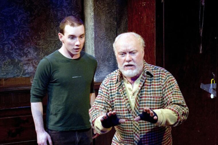 Michael Toner (right) played the role of Knacker in a 2008 production of “Rock Doves.” (FILE PHOTO)