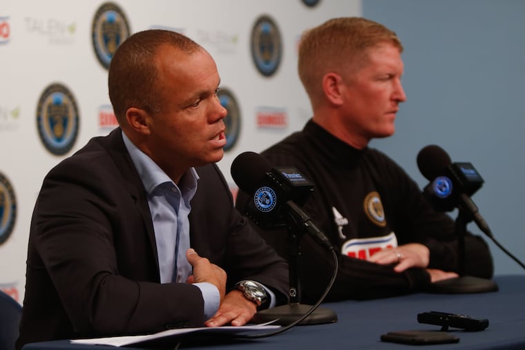 Philadelphia Union sporting director Earnie Stewart (left) is expected to leave the team to become the United States men's national soccer team's general manager.