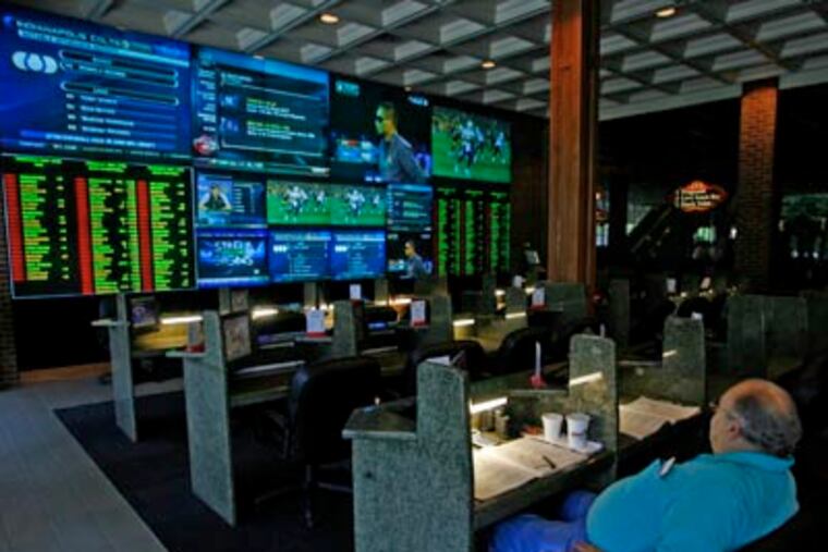 Betting boards have been set up in the clubhouse at the Delaware Park. (Tim Shaffer / For the Daily News)