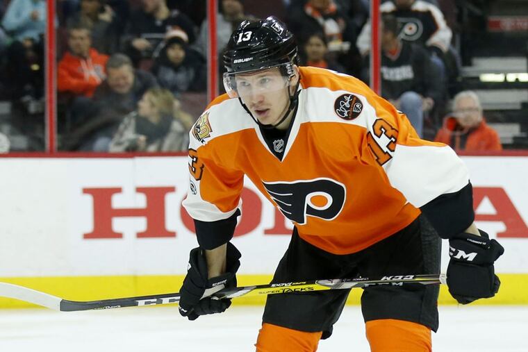 Roman Lyubimov on the ice against the New York Islanders in February.