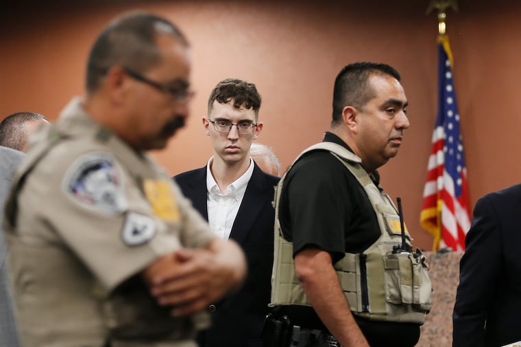 FILE - In the is Oct. 10, 2019 file photo, El Paso Walmart shooting suspect Patrick Crusius pleads not guilty during his arraignment in El Paso, Texas. Hate crimes across the U.S. rose to the highest level in more than a decade as federal officials also recorded the highest number of hate-motivated killings since the FBI began collecting hate crime data in the early 1990s.