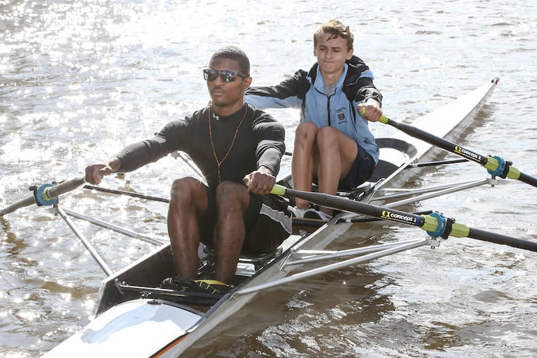 Daekwon Smith (left) and teammate Gabriel McGuoirk. ( STEVEN M. FALK / Staff Photographer)