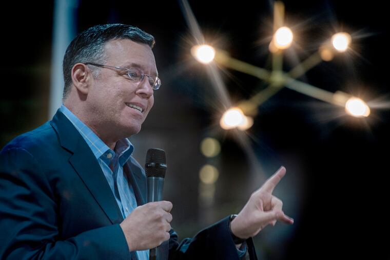 Jeff Brown, a Democratic candidate for mayor in Philadelphia, speaks during a forum in January.