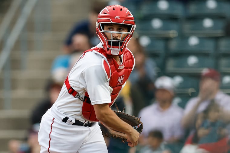 Lehigh Valley IronPigs catcher Garrett Stubbs during a game against the Worcester Red Sox on May 8.