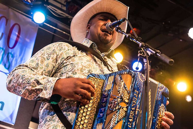 Keith Frank with his Soileau Zydeco Band at "Zydeco Crossroads Weekend" in October. A show-ending dance party is Saturday.