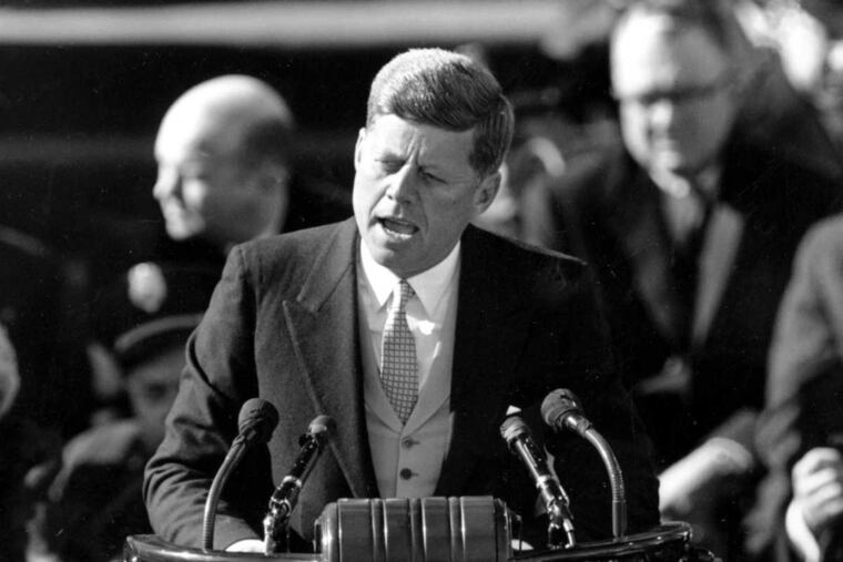 John F. Kennedy delivering his inaugural address on Jan. 20, 1961.