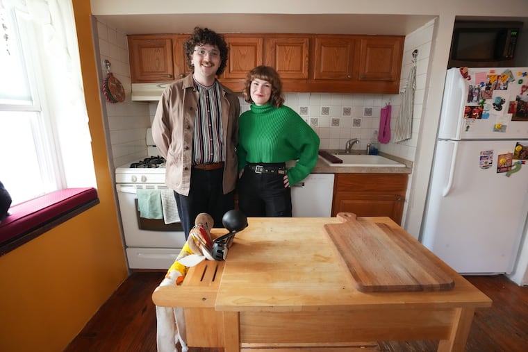Nick Imparato and Dale Macauley in the kitchen of their their Pennsport rowhouse.
