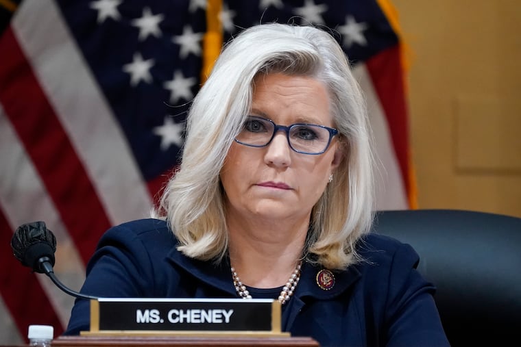 Liz Cheney listens as the House select committee investigating the Jan. 6 attack on the U.S. Capitol holds a hearing in Washington on June 28, 2022.