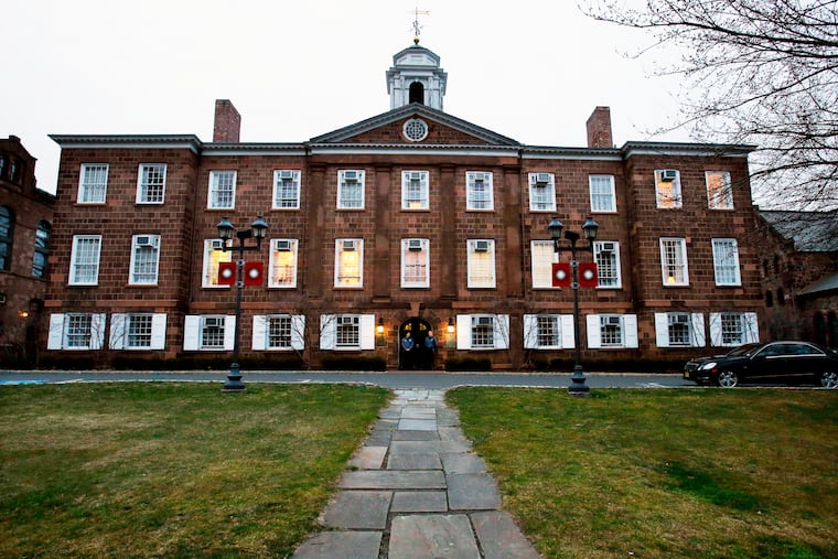 Lights glow in Rutgers University's Old Queens building on April 4, 2013, in New Brunswick, N.J.