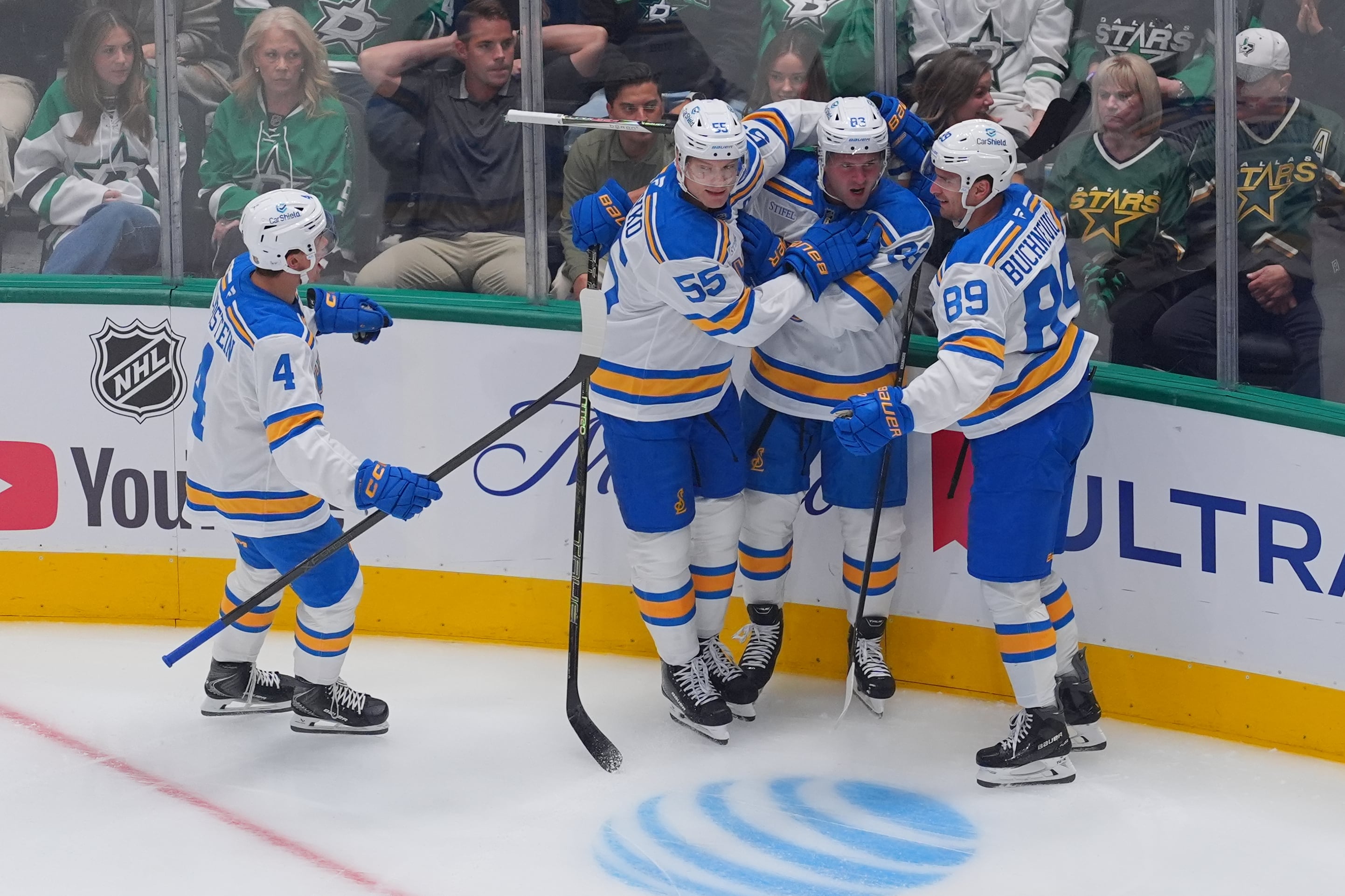 Mason McTavish scores right away in Blues debut in a 4-0 opening-night win over Stars