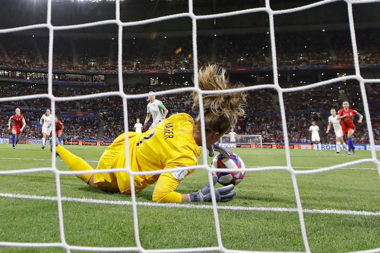 Alyssa Naeher finally escaped Hope Solo's shadow with her smothering save of a penalty kick against England in the Women's World Cup semifinals.
