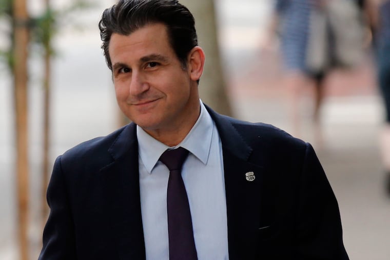 File photo: Pennsylvania State Senator Larry Farnese, who was indicted on a vote buying scheme on Tuesday, walks to a town hall meeting with the Center City Residents Association on Thursday, May 12, 2016 at Temple Beth Zion-Beth Israel.