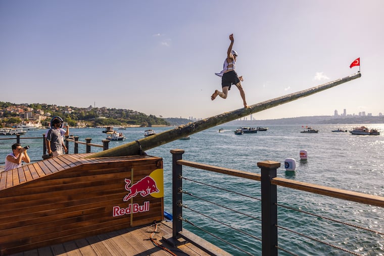 Red Bull will host its Red Bull Championship Run at Spruce Harbor Park on July 27. Pictured is a participant at the Red Bull Yagli Direk in Istanbul, Turkey, earlier this month.