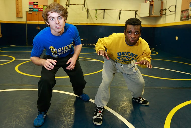 Buena senior wrestlers (from left) Mason Brestle and Justin Inman.
