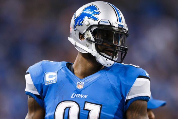 Lions wide receiver Calvin Johnson (81) during an NFL football game against the Green Bay Packers at Ford Field in Detroit, Thursday, Nov. 28, 2013. (Rick Osentoski/AP)