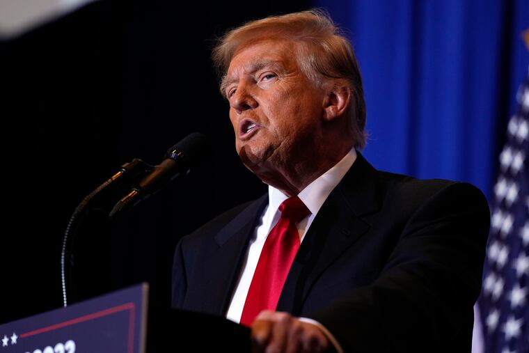 Former President Donald Trump at a campaign event.