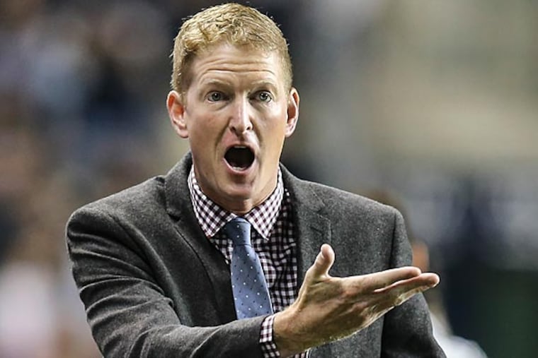 Union's head coach Jim Curtin is not happy with a call against his team
while playing the Seattle Sounders FC. (Steven M. Falk/Staff Photographer)