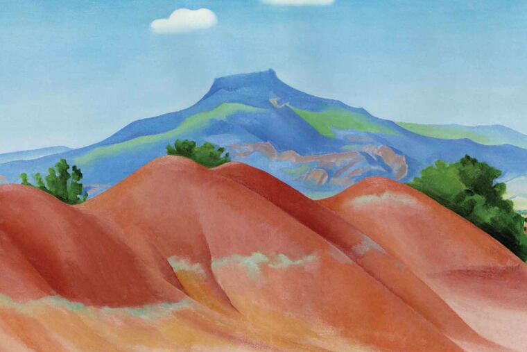 Georgia O'Keeffe's "Red Hills with Pedernal, White Cloudsoil" is expected to fetch $3 million to $5 million at auction on May 19.