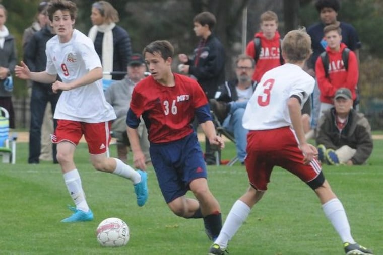 Moorestown Friends’ Brian Cronk in a game earlier this year against Academy of New Church.