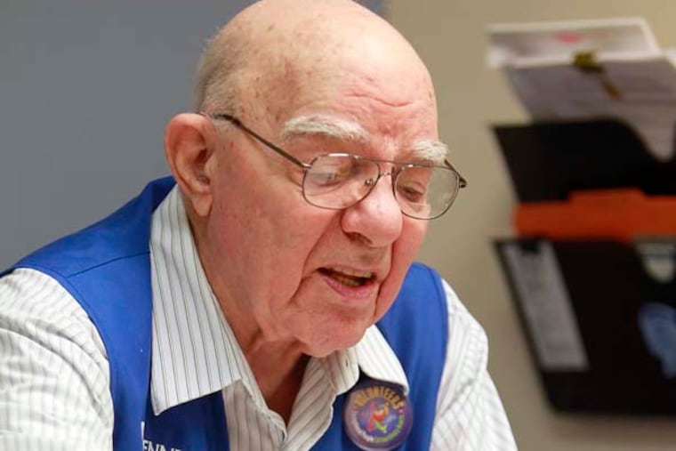 Subber, an 88-year-old retired postal worker, has been a volunteer at Kennedy Health System in Washington Township for 26 years. He is working at a human resources office in the Kennedy University Hospital in Washington Twp. NJ on April 18, 2013. ( AKIRA SUWA / Staff Photographer )