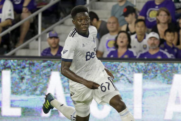 Alphonso Davies is with the Vancouver Whitecaps in the MLS.